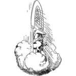 Saint Anthony de Padoue et de cheval avec des ailes vector clipart